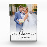 Liefde Elegant Zwart Schrift Bruid Bruidegom Trouw Fotoblokken<br><div class="desc">Liefde Elegant Zwarte Script Bruid en Bruidegom Trouwfoto Blok</div>