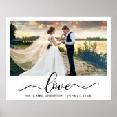 Liefde Elegant Zwart Schrift Trouwfoto Poster (Voorkant)
