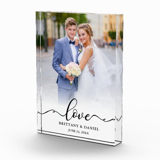 Liefde Elegant Zwart Script bruid bruidegom bruilo Fotoblokken (Rechts)