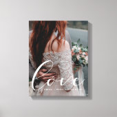 Liefde elegante calligrafie trouwfoto canvas afdruk (Voorkant)