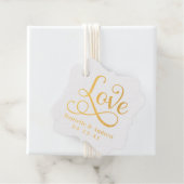 Liefde Elegante Gouden Script Monogram Huwelijk Bedankjes Labels (Met doos)