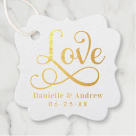 Liefde Elegante Gouden Script Monogram Huwelijk Bedankjes Labels