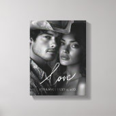 Liefde elegante kalligrafie bruiloft foto canvas (Voorkant)