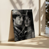 Liefde elegante kalligrafie bruiloft foto canvas