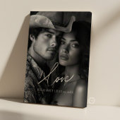 Liefde elegante kalligrafie bruiloft foto canvas