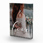 Liefde elegante kalligrafie bruiloft fotoblokken<br><div class="desc">Laat je favoriete trouwende afbeeldingen zien met dit moderne fotoblok,  met het woord Liefde in een mooie tekstbedekking. U kunt de kleur en de grootte van de tekst gemakkelijk veranderen om uw afbeelding te passen.</div>