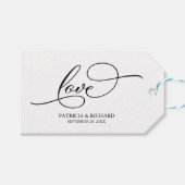 Liefde - Elegante kalligrafie bruiloft gunst Label Cadeaulabel (Voorkant (Horizontaal))