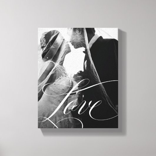 liefde | Elegante kalligrafie met uw foto Canvas Afdruk (Voorkant)
