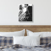 liefde | Elegante kalligrafie met uw foto Canvas Afdruk (Insitu (Slaapkamer))