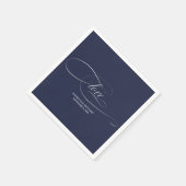 Liefde - Elegante Navy Blue Bruiloft Servet (Hoek)