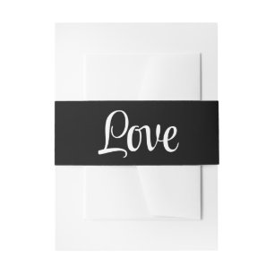 Liefde Elegante Zwarte en Witte Huwelijk  Uitnodigingen Wikkel