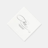 Liefde - Elegante Zwarte Script Bruiloft Minimalis Servet (Hoek)