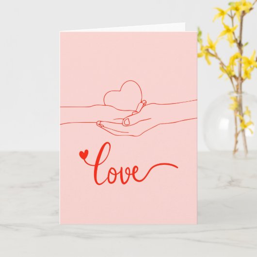 Liefde Elkaar Vasthoudend Romantisch Paar Kaart (Gele Bloem)