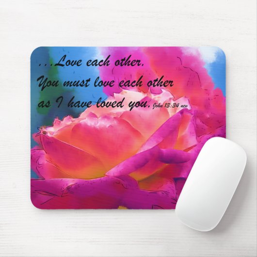 Liefde elke andere Waterverf Roos Bloom Muismat (Met muis)