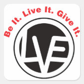 Liefde Embleem Zwarte Stickers (Voorkant)