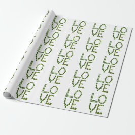 Liefde – Emerald Green Edelsteen Lettering Cadeaupapier