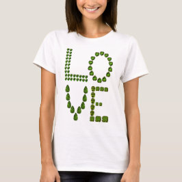 Liefde – Emerald Green Edelsteen Lettering T-shirt