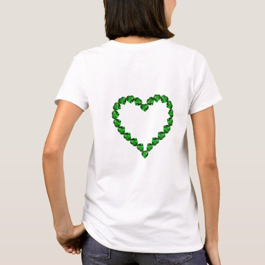 Liefde – Emerald Green Edelsteen Lettering T-shirt (Achterkant)