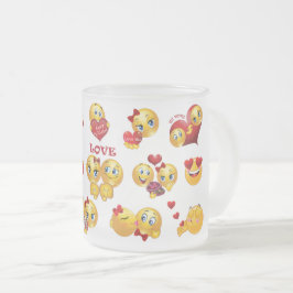 liefde emoji matglas koffiemok