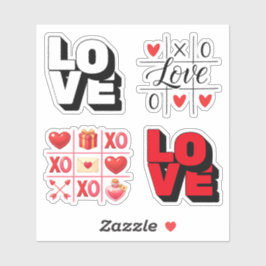 Liefde-emoji- Valentijnstickerblad met schattige a Sticker