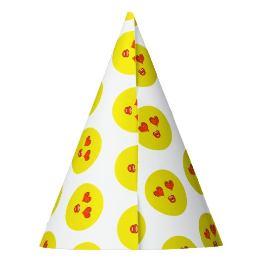 Liefde Emoji Verjaardagsfeestje Feesthoedjes (Achterkant)