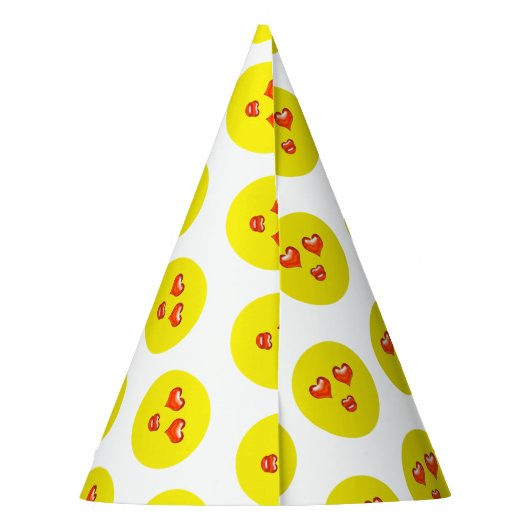 Liefde Emoji Verjaardagsfeestje Feesthoedjes (Achterkant)