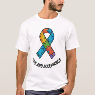 Liefde en acceptatie Autisme Ribbon Design T-shirt