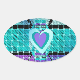 Liefde en affectie Eenvoudig houden Ovale Sticker