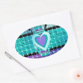 Liefde en affectie Eenvoudig houden Ovale Sticker (Envelop)