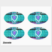 Liefde en affectie Eenvoudig houden Ovale Sticker (Vel)