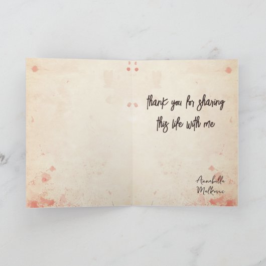 Liefde en avontuur paar silhouet kaart (Binnen)