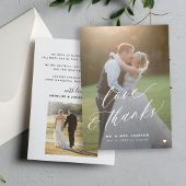 Liefde en bedankt 2 foto elegant script bruiloft