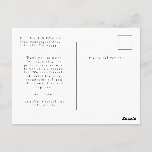 Liefde en Bedankt 3 Baby Foto Geboorte Aankondigin Briefkaart (Achterkant)