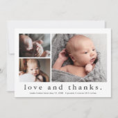 Liefde en Bedankt 3 Foto Baby (Voorkant)