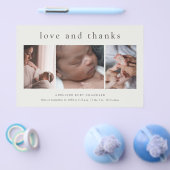 Liefde en Bedankt 3 Foto New Baby Hartelijk dank Flyer (Enkel)