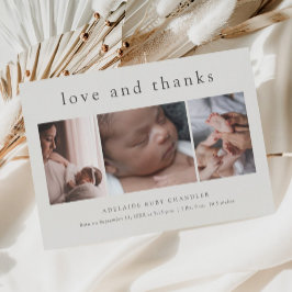 Liefde en Bedankt 3 Foto New Baby Hartelijk dank Flyer