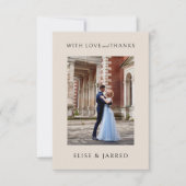 Liefde en bedankt 3x Trouwfoto Elegant (Voorkant)