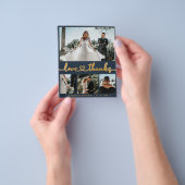 Liefde en Bedankt 4 Foto Collage Weddenschap Harte Flyer (Hand)