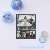 Liefde en Bedankt 4 Foto Collage Weddenschap Harte Flyer (Enkel)