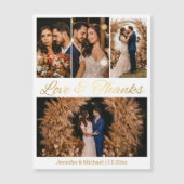 Liefde en bedankt 4 foto's collage trouwmagneet (Voorkant)