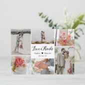 Liefde en Bedankt 6 Foto Collage Weddenschap Harte (Staand voorkant)