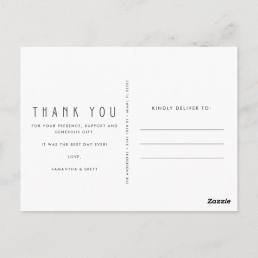 Liefde en Bedankt Aangepaste bruiloft Dank jullie  Briefkaart (Achterkant)