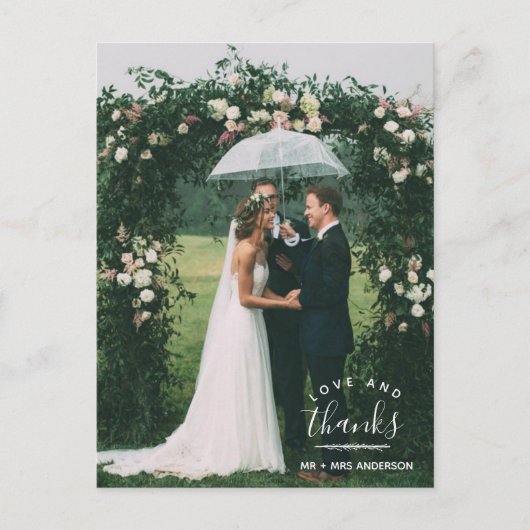 Liefde en Bedankt Aangepaste bruiloft Dank jullie  Briefkaart (Voorkant)