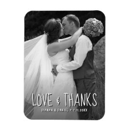 Liefde en Bedankt Aangepaste bruiloft Dank u Foto Magneet
