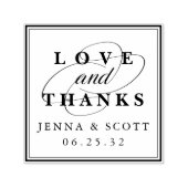 Liefde en Bedankt | Aangepaste bruiloft Zelfinktende Stempel (Design)