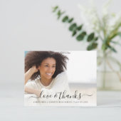 Liefde en Bedankt Afstuderen Foto Overlay Briefkaart (Staand voorkant)