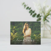 Liefde en Bedankt Afstuderen Foto Overlay Briefkaart (Staand voorkant)