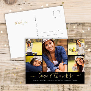 Liefde en Bedankt Afstuderen Fotocollage Briefkaart