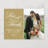Liefde en Bedankt Antiek bruiloft Foto bedankt Briefkaart (Voorkant)