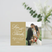 Liefde en Bedankt Antiek bruiloft Foto bedankt Briefkaart (Staand voorkant)